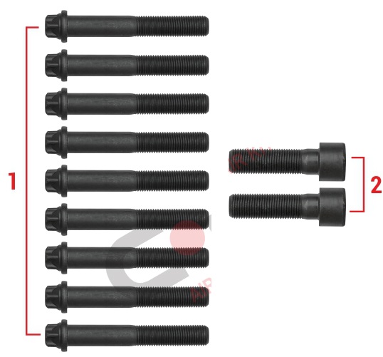Болт крышки суппорта MERITOR C DUCO (M14x1.5x90mm- 9шт,М16x1.5x55- 2шт) комплект 9шт  2шт CHEEFT 2171