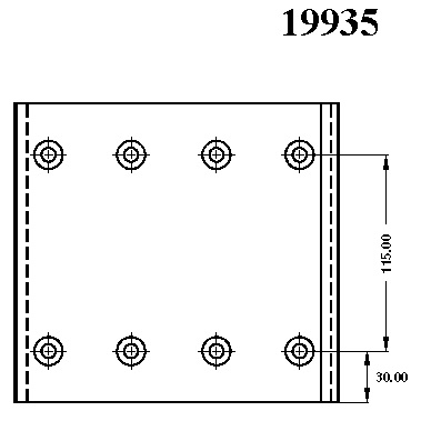 Комплект барабанных накладок, 414x150 (19935) STD, RVI (без закл.) FERBE 85888