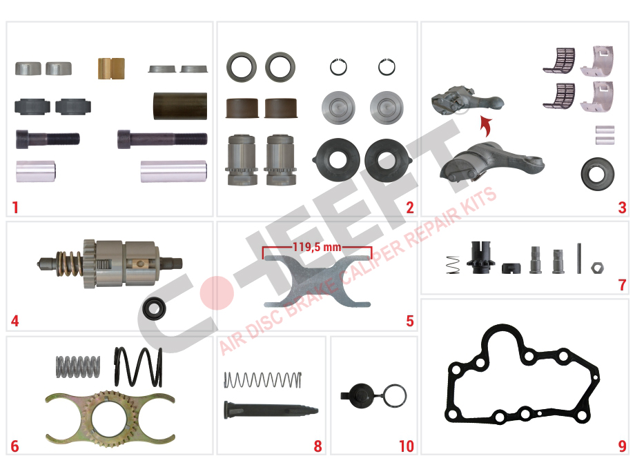 Полный ремкоплект суппорта MERITOR DUCO D AXIAL левый (задний правый) CHEEFT CHS2039