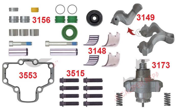 Полный ремкомплект суппорта WABCO PAN 19.1/22.1 SAF  левый/правый без плиты CHEEFT CHS3018-1