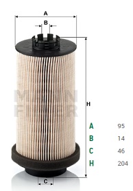 Фильтр топл. (вставка) MB, EVOBUS, NEOPLAN, SISU HENGST E500KP02D36